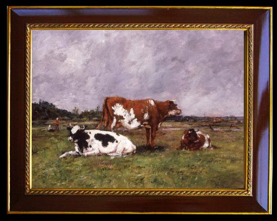 Eugene Boudin Cows in a Pasture